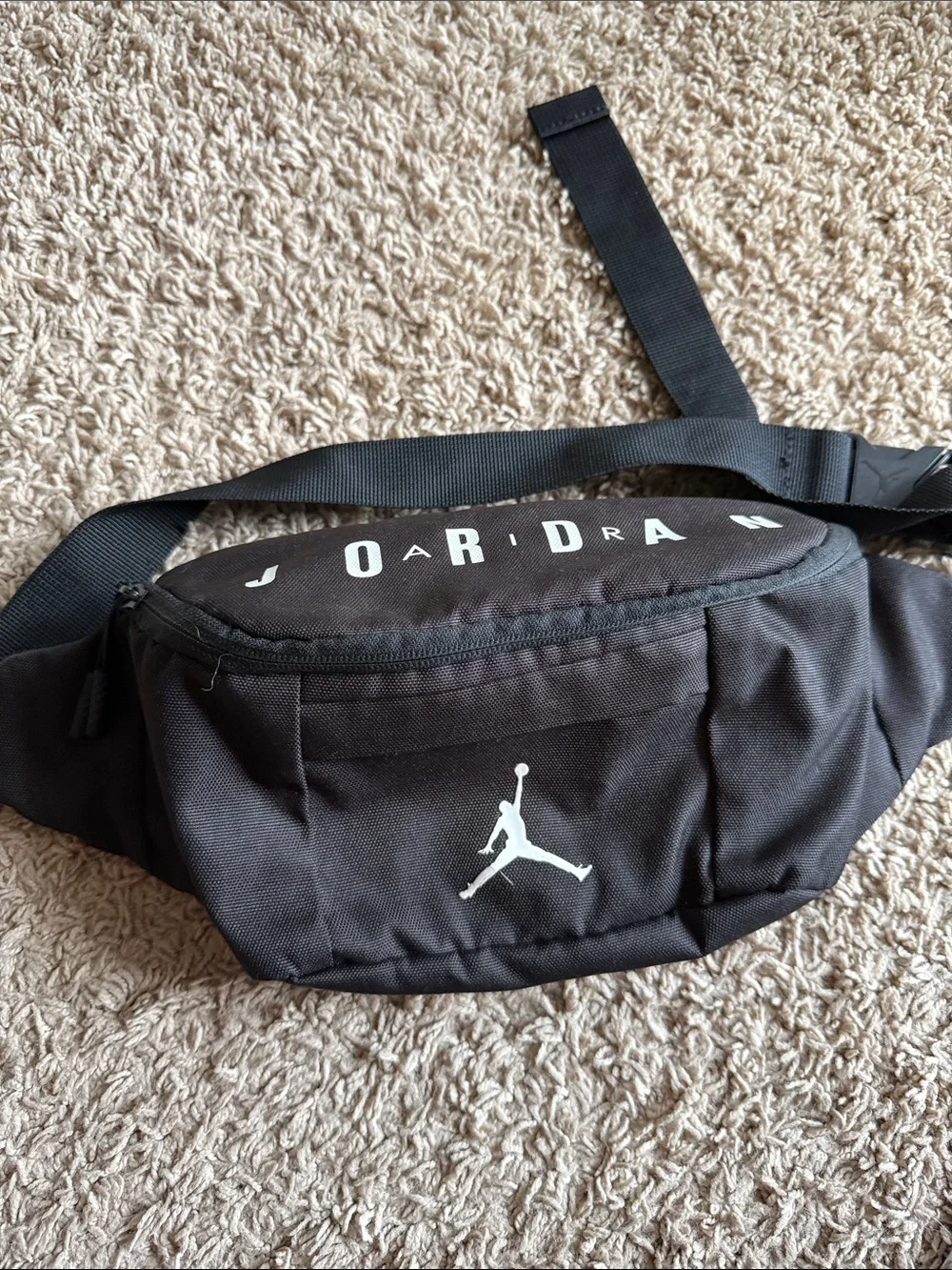 Jordan Black Waist Pack with White Jumpman